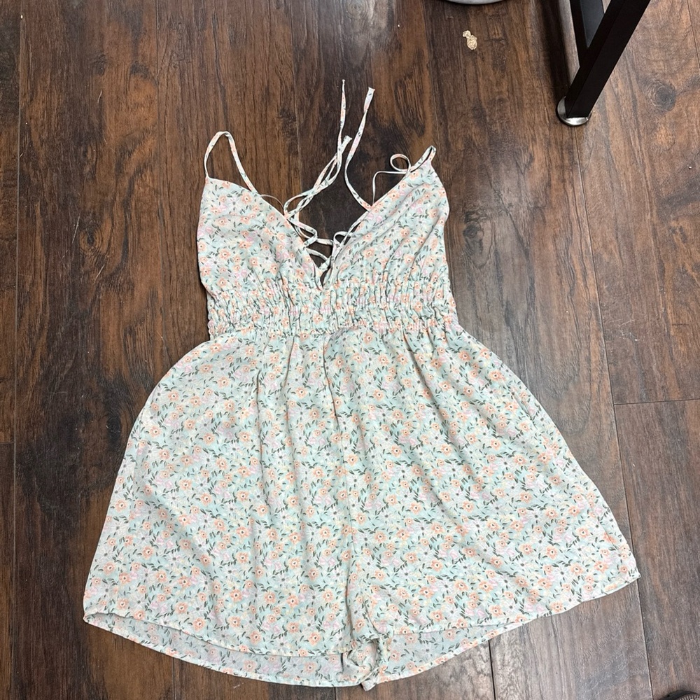 Love Tree Floral Kids One Piece in White and Pink